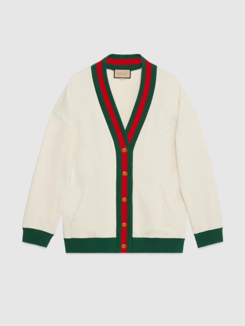 GUCCI Cotton jersey cardigan with Web