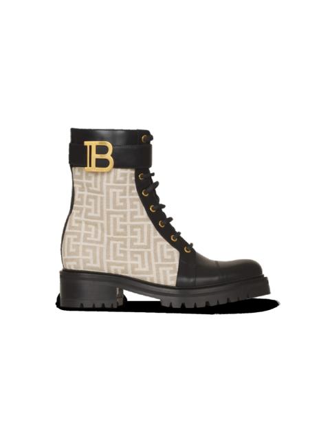 Balmain Bicolor jacquard Ranger Romy ankle boots