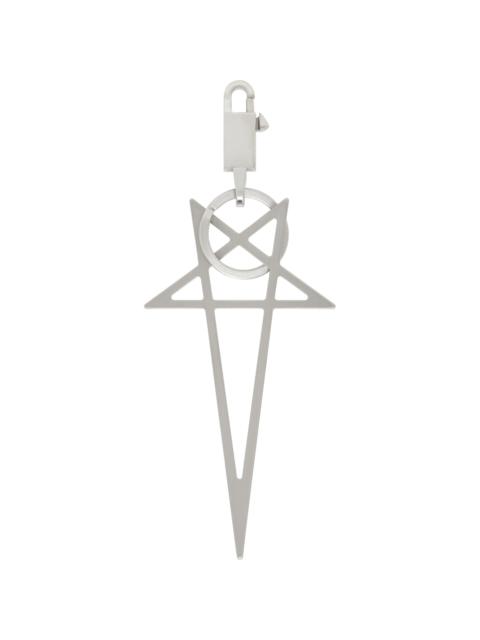 Rick Owens Silver Big Pentagram Keychain