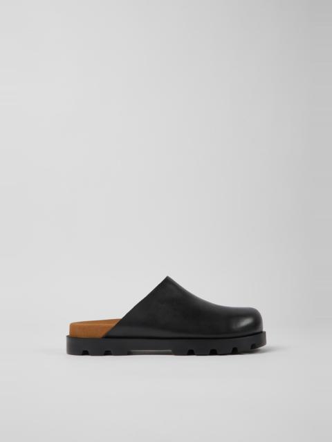 CAMPER Brutus Sandal Black leather clogs for women