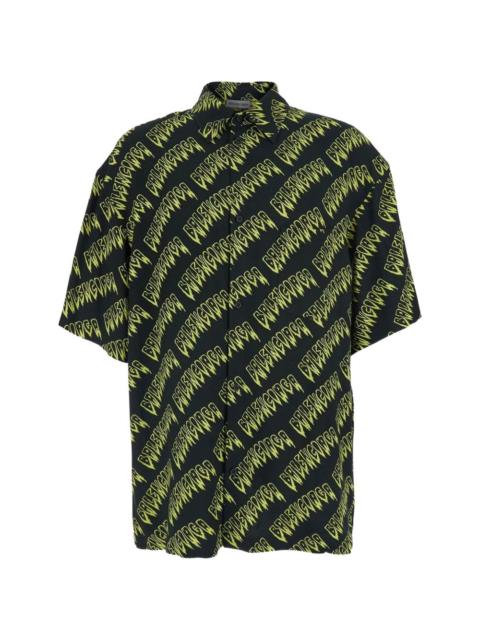 BALENCIAGA logo-pattern shirt