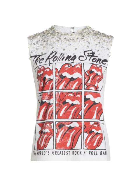 Alice + Olivia Women's Micah Embellished Muscle Tank Top - Off White Multi