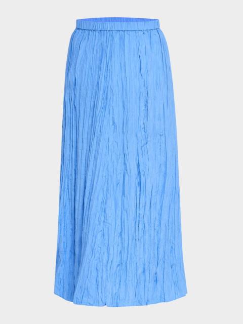 EILEEN FISHER A-Line Crinkled Silk Maxi Skirt