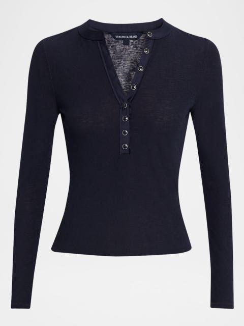 VERONICA BEARD Drexler Ribbed V-Neck Top