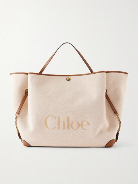 Chloé Leather-trimmed Canvas Tote Bag