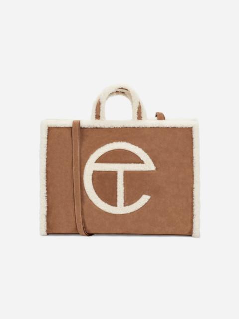 UGG ® x TELFAR Large Shopper Sheepskin/Suede Handbags in Chestnut