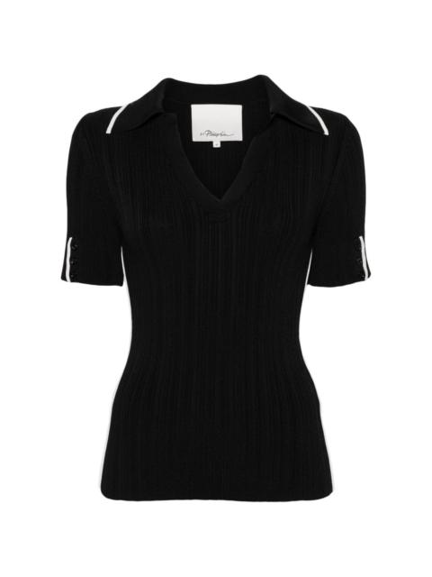 3.1 Phillip Lim V-neck ribbed polo shirt