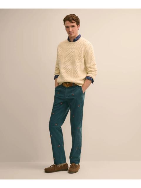 Brooks Brothers Cotton Corduroy Embroidered Squirrel-Motif Pants