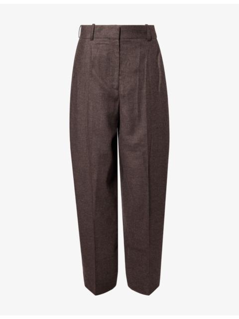 TOTEME High-Waisted Flannel Woven Trousers