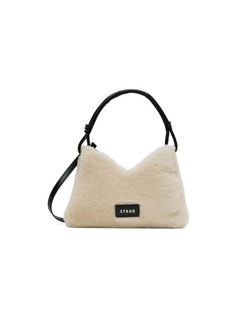 STAUD Off-White Valerie Shearling Shoulder Bag