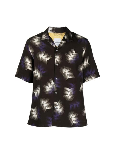 abstract-print camp-collar shirt