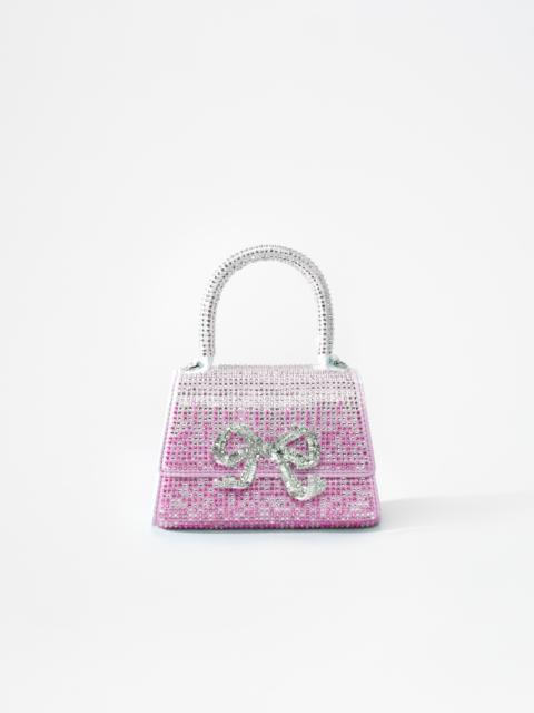 self-portrait Pink Ombre Rhinestone Bow Micro Bag