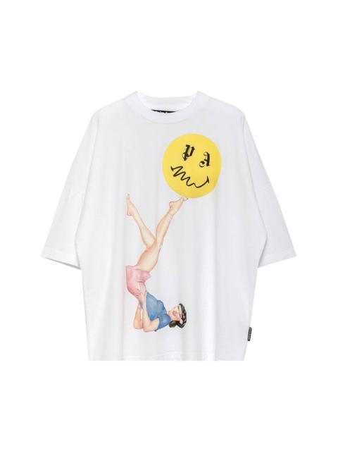 Palm Angels Juggler Pin Up Logo T-Shirt 'White'