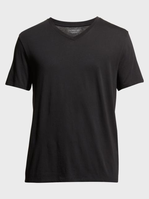 Vince Short-Sleeve V-Neck Jersey T-Shirt, Gray
