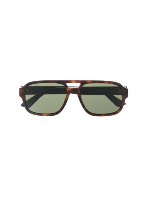 tortoiseshell-effect Web-stripe sunglasses