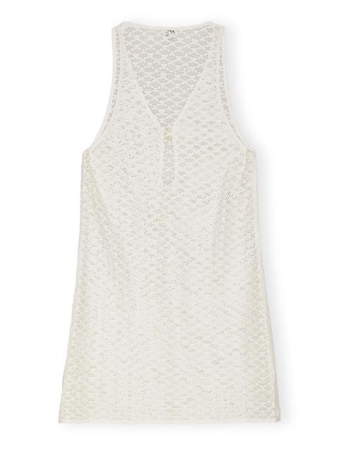 WHITE MESH LACE MINI DRESS