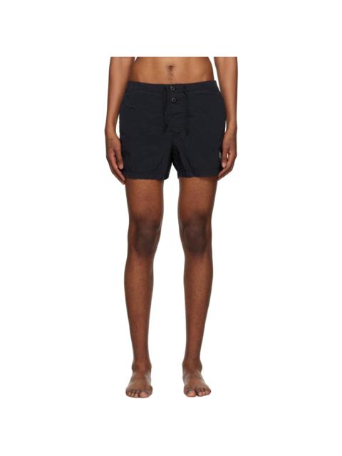 Black Crinkled Swim Shorts