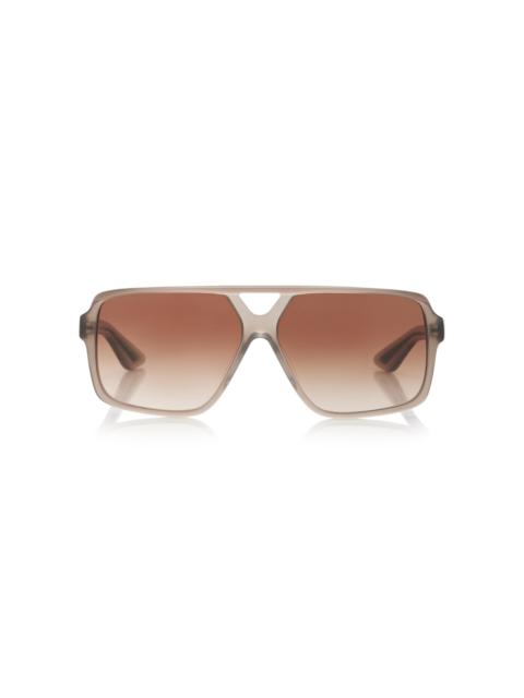 KHAITE x Oliver Peoples 1977C Oversized Aviator-Frame Acetate Sunglasses neutral