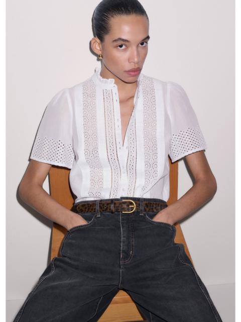 ME+EM Broderie Straight Blouse