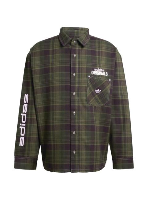 adidas button up check shirt