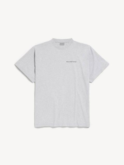 BALENCIAGA Men's Balenciaga Back Gradient Oversized T-shirt in Light Heather Grey
