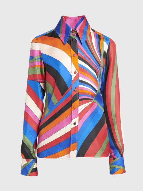 EMILIO PUCCI Abstract Print Collared Shirt