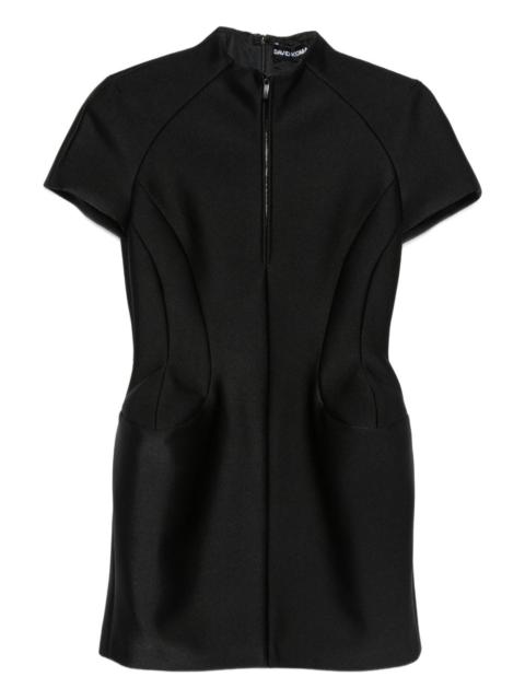 David Koma zip short-sleeve mini dress