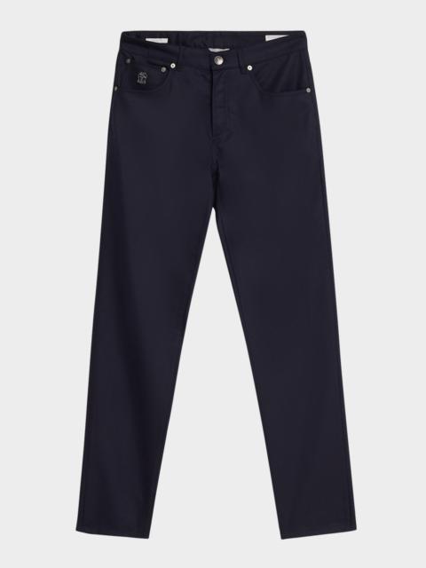 Brunello Cucinelli Men's Flannel Tapered Leg Five-Pocket Pants