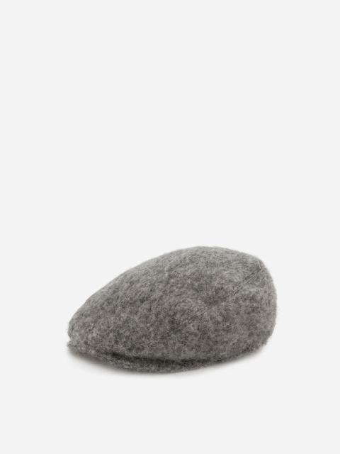 Dolce & Gabbana Mohair wool flat cap with logo tag