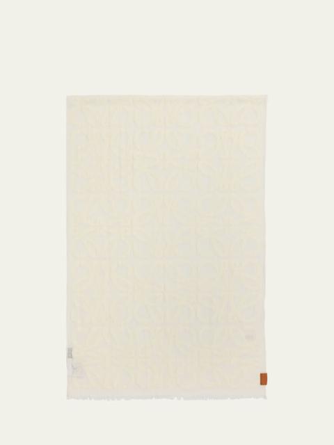 Loewe Anagram Fil Coupe Wool Silk Scarf