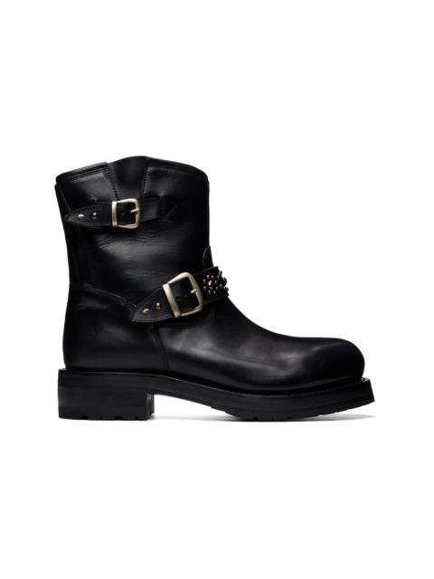 SECOND/LAYER Black 8" Rider Boots