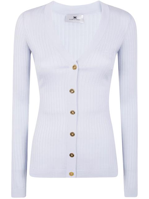 ELISABETTA FRANCHI Introducing the 'TRICOT V NECK CARDIGAN' from the esteemed brand ELISABETTA FRANCHI, a luxurious add