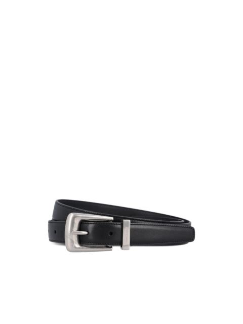 SAINT LAURENT leather folk-buckle belt