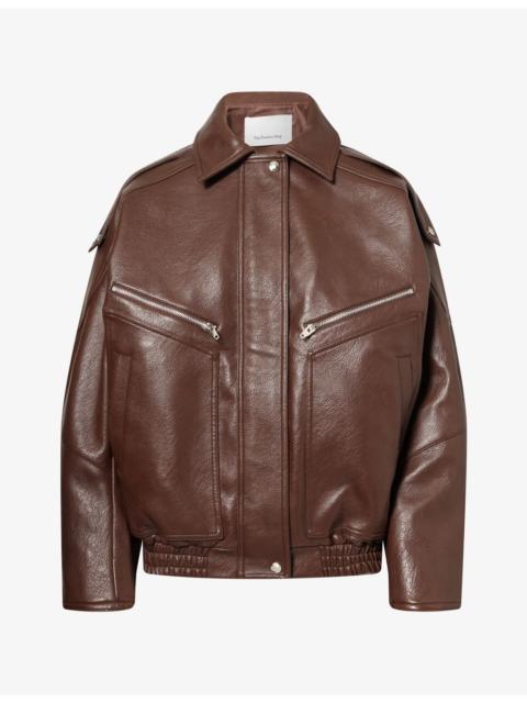 The Frankie Shop Hudson Faux-Leather Bomber Jacket
