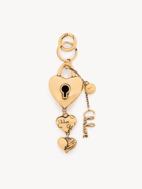 Chloé CHLOÉ SYMBOLS MULTIPLE HEARTS KEY RING BAG CHARM IN COPPER