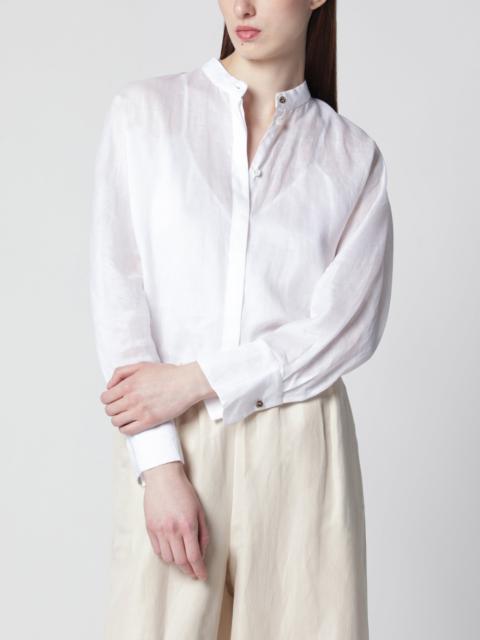 Max Mara Studio Baldili ramie canvas shirt in white