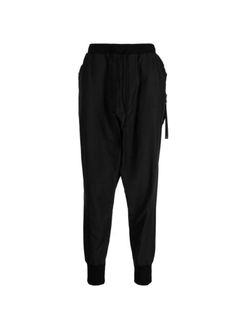 tapered-leg drop-crotch trousers