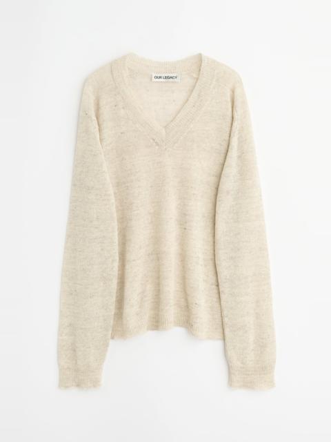 Our Legacy Rue V-Neck Soft Ecru Cyclone Linen