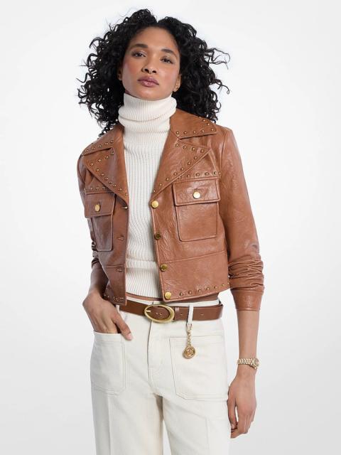 MICHAEL KORS Crinkled Studded Jacket