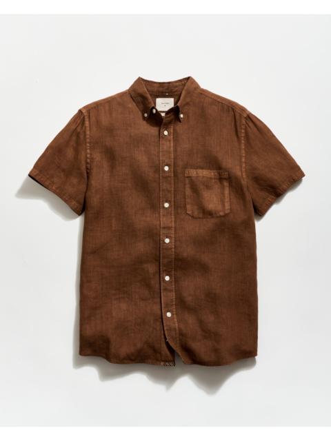 Billy Reid Short Sleeve Linen Tuscumbia Shirt Button Down