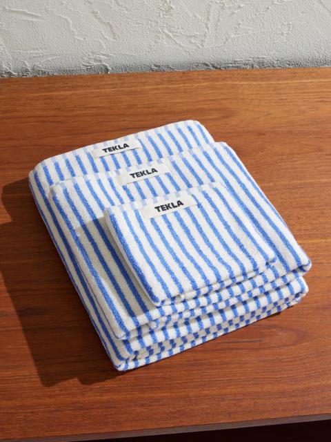 TEKLA Set of Three Logo-Appliquéd Striped Organic Cotton-Terry Towels