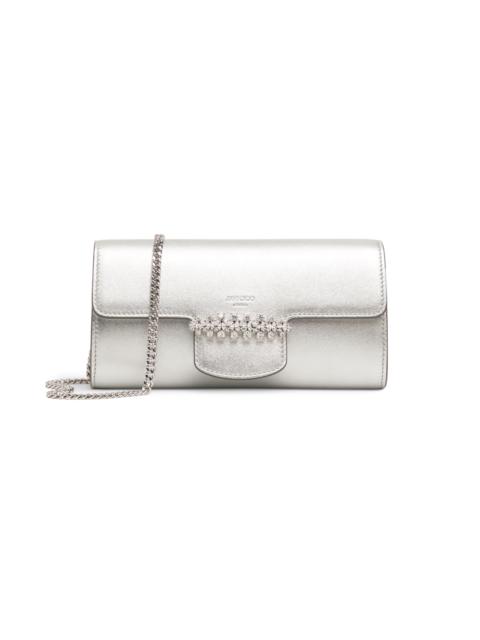 JIMMY CHOO Women's Bing Metallic Leather Chain Wallet - Silver