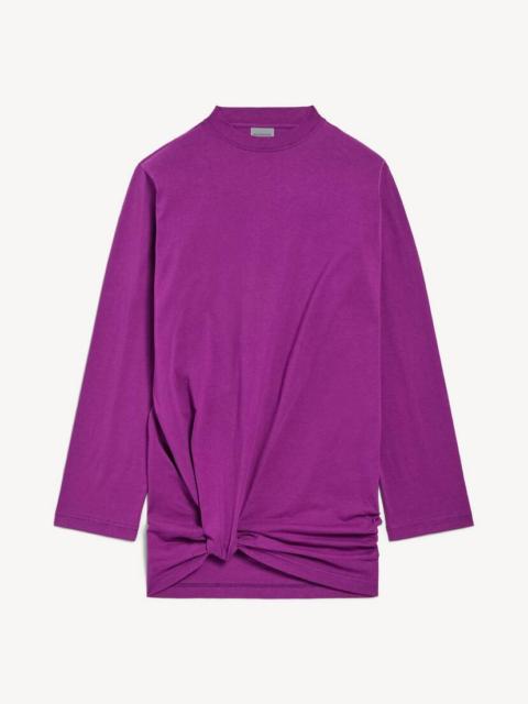BALENCIAGA Women's Tucked Long Sleeves T-shirt in Violet