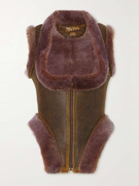 Jean Paul Gaultier + KNWLS shearling-trimmed leather vest