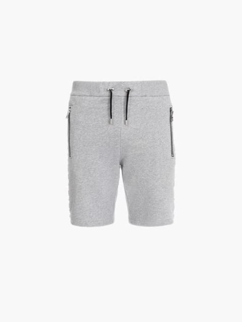 Balmain Heather gray cotton shorts with embossed gray Balmain Paris logo