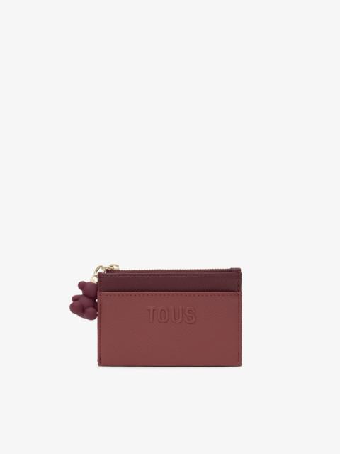 TOUS Burgundy-colored Change purse-cardholder TOUS Audree Saffiano