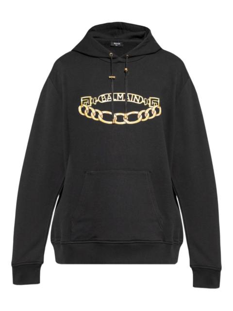 Balmain logo-print hoodie