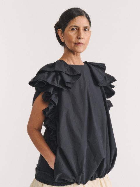 CASEY/CASEY FROUFROU TOP - L COT - BLACK