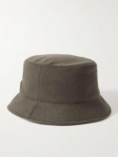 Cityleisure Suede-Trimmed Cashmere Bucket Hat
