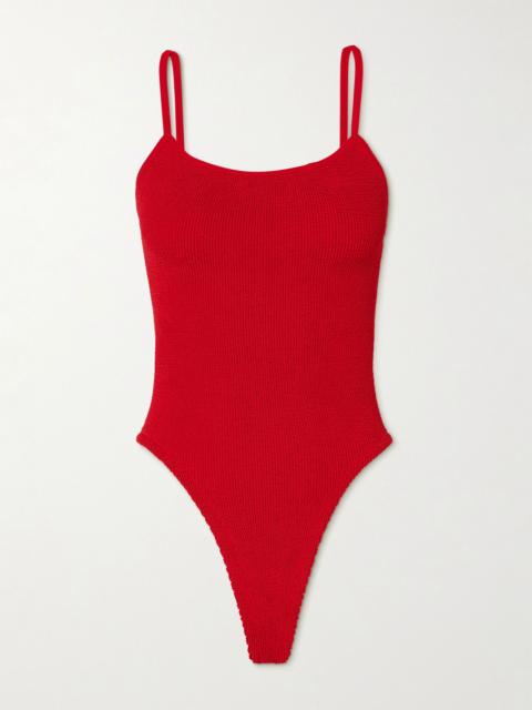 Hunza G Petra seersucker swimsuit Red